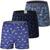 Hialegion Americani Boxer Vecchio Stile Boxer Uomo Pigiama Pantaloncini Cotone Larghi Biancheria Intimo Banana Boxershort per Gli Uomini 3 Pacco XL