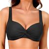KOEMCY Top Bikini da Donna Bikini Push up con Imbottiture Reggiseno Spallacci Regolabili Costume da Bagno per Nuotare Fare Surf sulla Spiaggia（M）