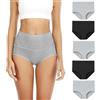 Senllori Donne Vita Alta Cotone Intima Tummy Controllo Slip Signore Morbido Copertura Completa Mutandine 5 Pack Multicolore Taglia XL