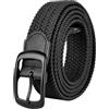 Awlyfm Cintura elastica in tessuto da uomo, taglia 120-180 cm, cintura elasticizzata da uomo, colore nero e marrone