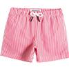 maamgic Costume Bambino a Rapida Asciugatura con Fodera in Rete, Costume da Bagno con Tasche e Coulisse Regolabile, da 2-16 Anni, Spiaggia e Piscina, Rosso A Strisce, 7 Anni