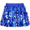 Miipat Gonna di Paillettes per Ragazze, Scintillanti Bambina Mini Gonna Glitterata Vita Elastica Gonne con Fodera per Danza Compleanno Principessa Festa(Blu Reale, 8-9 Anni)