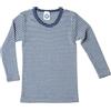Cosilana, Maglietta intima per bambini a maniche lunghe, 70% lana (kbT), 30% seta, Marine Natur Ringel, 140