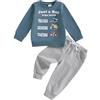Geagodelia Bambino Bambino Bambino Primavera Autunno Vestito Vestiti Lettera Trattore Stampa Felpa Maglione Top Pantaloni Jogger Abbigliamento Set