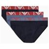 Emporio Armani Uomo Bold Monogram 3-Pack Slip Blu S, Armani Blu/Vin Indi/, S