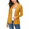 EXCHIC Donna Casuale Lunghe Maniche V Collo Aperto Fronte Maglia Cardigan (XL, Mustard)
