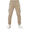 Toocool Pantaloni Uomo Cargo Militari tasconi Laterali Casual Cotone G6538 [34/tg 48,G6601 Estivo Beige]