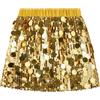 Miipat Gonna di Paillettes per Ragazze, Scintillanti Bambina Mini Gonna Glitterata Vita Elastica Gonne con Fodera per Danza Compleanno Principessa Festa(Oro, 8-9 Anni)