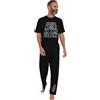Star Wars Set di pigiama lungo da uomo Best Dad in the Galaxy, Nero , S