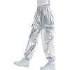 Rolanko Ragazze Pantaloni Cargo Metallizzati, Hip Hop da Ballo Streetwear con Vita Elastica per Bambini