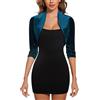 LADI TREND Coprispalle da donna con maniche a 3/4, casual, mezza foderata, aperta sul davanti, in velluto, bolero, cardigan, maglioni, serate, ufficio, feste