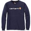 Carhartt T-Shirt Pesante, Vestibilità Comoda, Manica Lunga, Grafica Del Logo, Uomo, Blu (Navy), XS