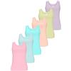 LOREZA ® 6 Cannottiera da Bambina in Cotone Canotta Intima - Modello 2-14-15 Anni