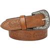 INOGIH Cintura da cowboy, regolabile, stile cowboy, con fibbia incisa, per jeans, pantaloni, abiti, Cammello (43 l/1,5 W), Taglia unica