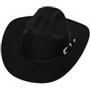 KorhLeoh Donne Uomini Western-Cowboy-Cowgirl-Hat Outdoor Faux Feltro Wide Brim Western-Cintura Fibbia Panama Fedora Hat, Nero-style2, 7/7 1/4