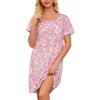 MIA LUCCE Camicia da notte da donna a maniche corte e vestito da notte comodo in cotone con stampa alla moda per dormire e tempo libero, taglie S-3XL, XXL