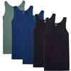 NUOZA Canottiera Uomo 5 Pezzi 100% Cotone Maglia Intima Senza Maniche