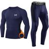 MEETYOO Biancheria Intima Termica Uomo, Sportiva Set di Biancheria Intima Base Layer Windstopper per Lo Allenamento Sci Corsa