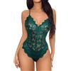Buitifo Babydoll Lingerie Sexy Donna Body Sleepwear V profondo Completi Intimi Pizzo(Verde scuro,S)