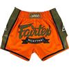 Fairtex - Pantaloncini da Boxe, Taglio Slim Muay Thai (Arancione/Verde, M)