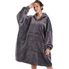 REDESS Felpa con cappuccio Blanket, coperta indossabile Sherpa oversize con maniche e tasca gigante, accogliente felpa con cappuccio per adulti bambini