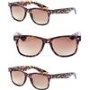 Mass Vision 3 paia di occhiali da sole unisex da lettura - full frame (non-bifocal) Tartaruga M