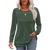 WNEEDU Maglietta Donna Maniche Lunghe Camicia Donna Elegante Pullover Top