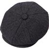 ZRWASKA® Cappellini piatti da uomo UK 8 pannelli Peaky Flat Baker Boy Cappelli in lana - Gatsby Tweed Tessuto di lana stile Newsboy Donna Baker 1920s Cappello piatto da uomo tinta unita a spina di