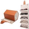 JIAMIAN Scatola Portaoggetti per Occhiali, 5 Slots Foldable Multiple PU Leather Sunglasses Eyeglasses Travel Organizer Case, Occhiali Display Scatola, per Donna Uomo (marrone)