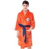 SINSEN Accappatoio da uomo Dragon Ball Anime Goku in flanella spessa, morbido e casual, con cinture, pigiama per il sonno, arancione, Arancione, M