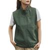 Bauzuoyo - Gilet leggero da donna per esterni, estivo, con colletto, senza maniche, con cerniera, con molte tasche, antivento, giacca cargo per corsa, sport con cani, golf, escursionismo, campeggio