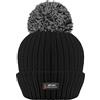 RockJock Berretto a costine con pompon invernale da donna con isolamento termico avanzato R40, Nero , Taglia unica