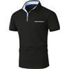 KUNJLELP Polo Manica Corta Uomo con Tasca Chic Patchwork a Triangolo a Quadri Maglietta Estive Camicia T-Shirt