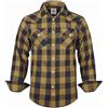 TARAINYA Camicia Flanella Uomo Cotone Western Cowboy Quadri Manica Lunga con Bottoni Automatici Regular Fit B Giallo Marino Bufalo S