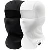 YANIKY Passamontagna traspirante, protezione UV, passamontagna, da uomo, da donna, per moto, bicicletta, ciclismo, sport all'aria aperta, Nero/Bianco, Taglia unica