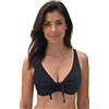 Vivisence 3202 Reggiseno Bikini Liscio Monocolorato Coppe Morbide con Ferretti, Nero-Lampo,4D