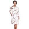 e.Femme® Camicia da Notte da Donna Kate 1029 in 100% Cotone, Bianco/Rosa 46