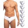 DANISH ENDURANCE Slip Uomo Cotone, 3 o 6 Paia, 6 X Bianco, M
