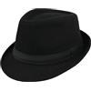 YCMI Cappello Fedora classico da uomo, in feltro, Manhattan-Gangster-Trilby, con fascia, unisex, strutturato, Trilby Fedora Hat (S-M)