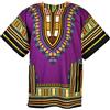 CHAINUPON African Dashiki Camicia in cotone Unisex Tribal Festival Boho Hippie Caftano, Lilla, L