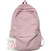 Eagerrich Zaino estetico carino zaino materiale scolastico borsa per laptop per adolescenti ragazze donne studenti tinta unita, rosa