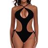SHERRYLO Costume Da Bagno Intero Da Donna Con Tagli A Vita Bassa, Sexy Monokini Per Donna, Costume Da Bagno A Tanga Da 1 Pezzo, Nero, M