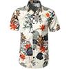 Jogal - Camicia hawaiana da uomo, a maniche corte, stile casual, motivo floreale