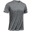 TACVASEN Maglietta Running Uomo Maglia Trekking Uomo Asciugatura Rapida Sport T-Shirts con Strisce Riflettenti T Shirt Oversize Gym Grigio Scuro, L