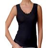 JADEA 6 Pezzi Canotta Donna Spalla Larga 9001 Inserti in macramè in Cotone, Nero, 7