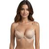 Vivisence Donna Reggiseno con Spalline Trasparenti Push Up Invisibile Schiena Nuda Reggiseni con Bretelle Trasparente Dietro, Beige,1B