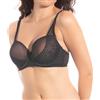 Selene, Reggiseno Donna con Ferretto e Fascia Traspirante, Coppe Imbottite Ricamate in Pizzo, Collezione Laia, Colore Nero, Taglia 2C
