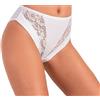 JADEA Slip Donna Midi in Cotone Elasticizzato, Offerta 6-12 Pezzi, Slip Donna con Pizzo Art. 788 (6 Pezzi-Bianco, 5)
