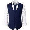PARKLEES Gilet da uomo hipster urbano design business formale slim fit abito smoking gilet, Marina Militare, L