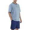 El Búho Nocturno Pigiama Uomo Corto Estivo Cotone Maglia Stampa Pigiama Intero Uomo, 100% Cotone, Blu 3311, L